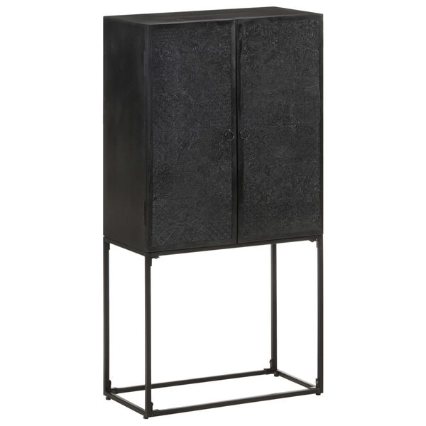 vidaXL Sideboard Black 60x30x120 cm Solid Acacia and Mango Wood