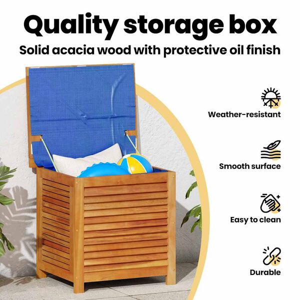 vidaXL Garden Storage Box with Louver 60x50x56 cm Solid Wood Acacia