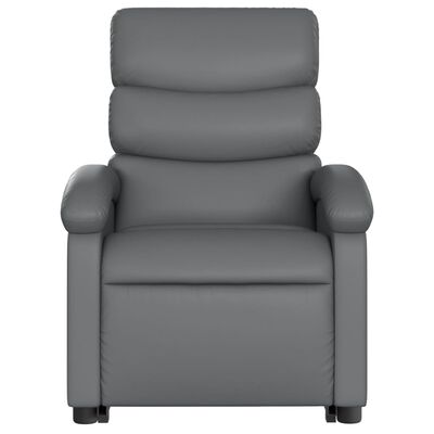 vidaXL Electric Stand up Massage Recliner Chair Grey Faux Leather