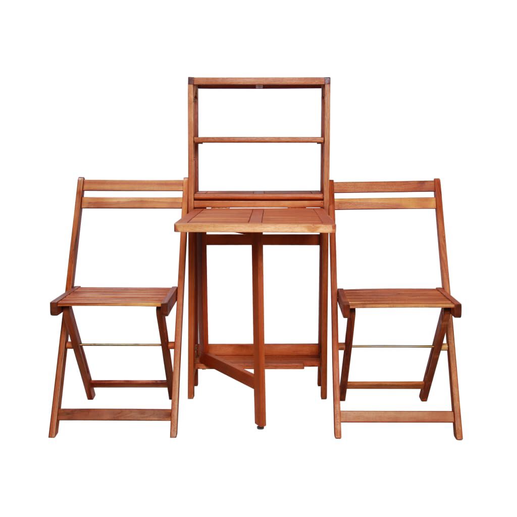 vidaXL 3 Piece Folding Bistro Set Solid Acacia Wood