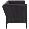vidaXL 8 Piece Garden Lounge Set with Cushions Poly Rattan Black