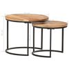 vidaXL Nesting Tables 2 pcs Solid Acacia Wood