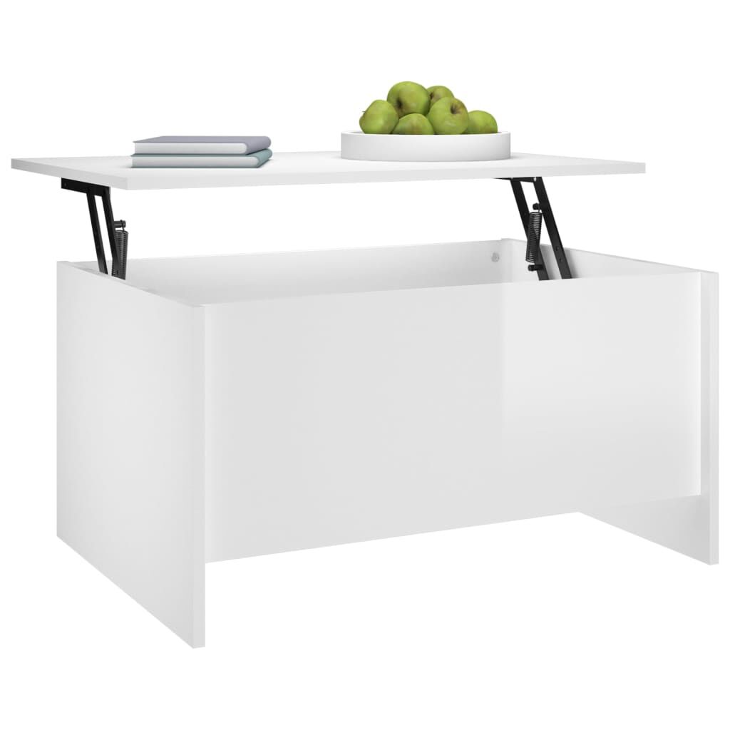 vidaXL Coffee Table High Gloss White 80x55.5x41.5 cm Engineered Wood