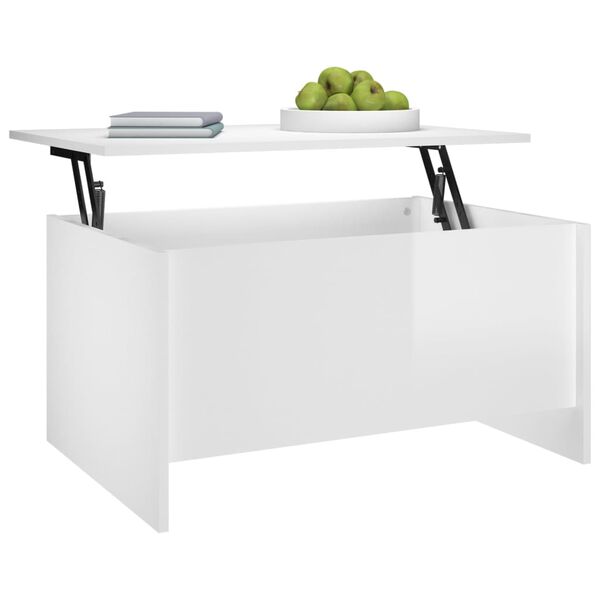 vidaXL Coffee Table High Gloss White 80x55.5x41.5 cm Engineered Wood