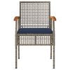 vidaXL Garden Chairs with Cushions 4 pcs Grey Poly Rattan Acacia Wood