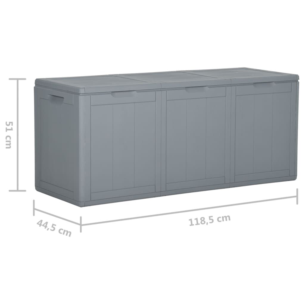 vidaXL Garden Storage Box 270L Grey PP Rattan