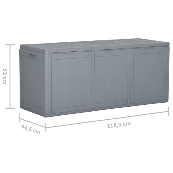 vidaXL Garden Storage Box 270L Grey PP Rattan
