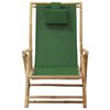 vidaXL Reclining Relaxing Chair Green Bamboo and Fabric