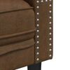 vidaXL Chesterfield Sofa with Bolsters 2-Seater Brown Faux Suede Leather