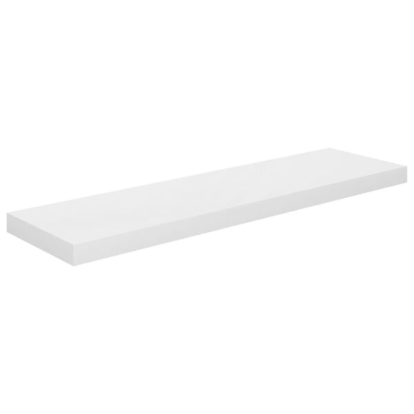 vidaXL Floating Wall Shelves 2 pcs High Gloss White 90x23.5x3.8 cm MDF