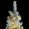 vidaXL Slim Christmas Tree 300 LEDs & Ball Set & Flocked Snow 270 cm