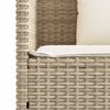 vidaXL Garden Bench with Cushions Beige Poly Rattan