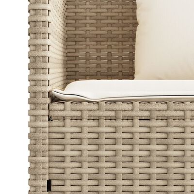 vidaXL Garden Bench with Cushions Beige Poly Rattan