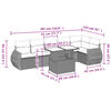 vidaXL 7 Piece Garden Sofa Set with Cushions Brown Poly Rattan