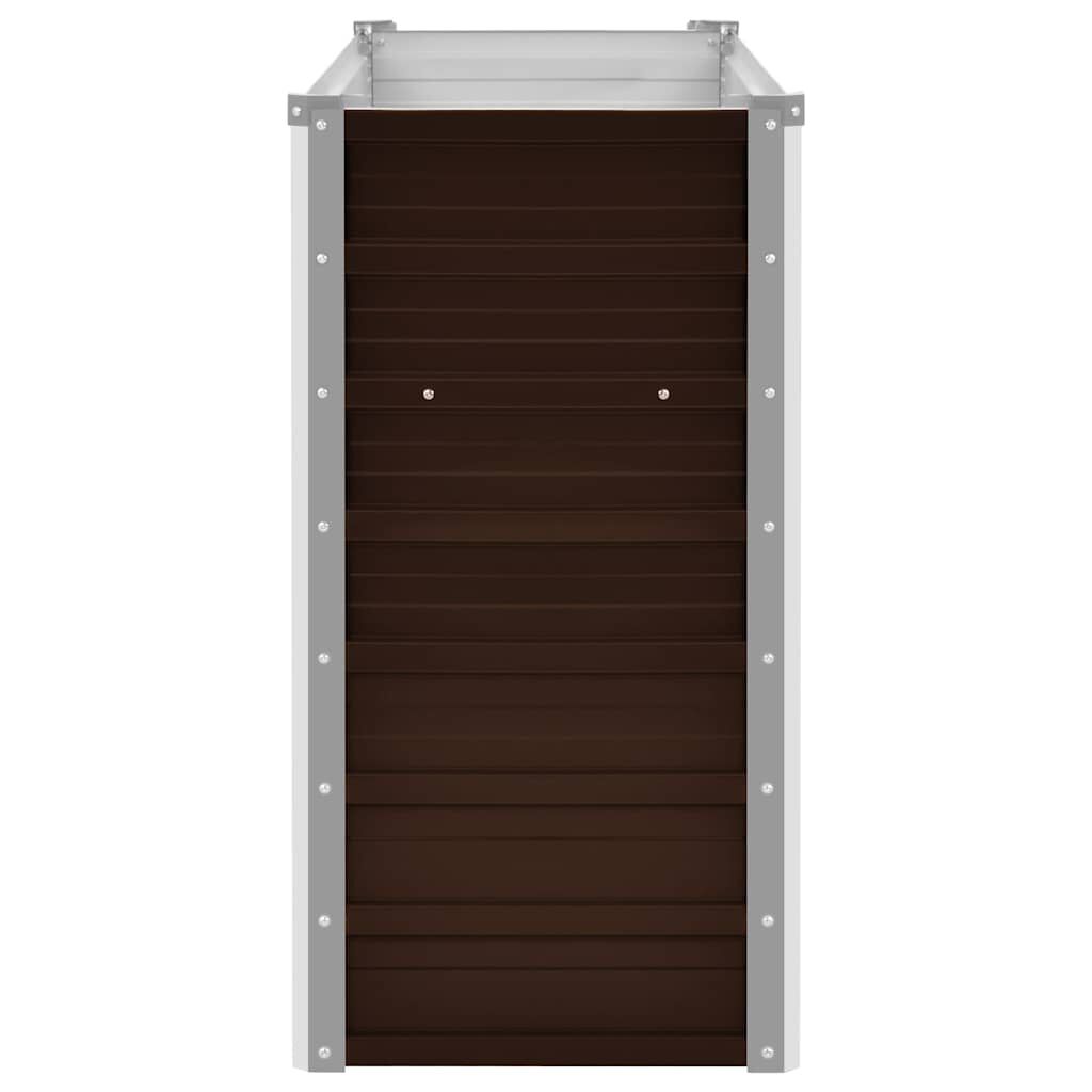 vidaXL Garden Raised Bed Brown 100x40x77 cm Galvanised Steel