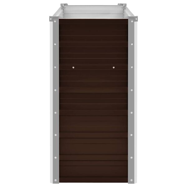 vidaXL Garden Raised Bed Brown 100x40x77 cm Galvanised Steel