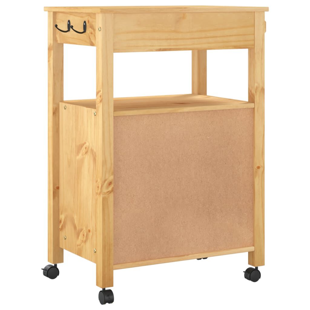vidaXL Kitchen Trolley MONZA 60x40x90 cm Solid Wood Pine