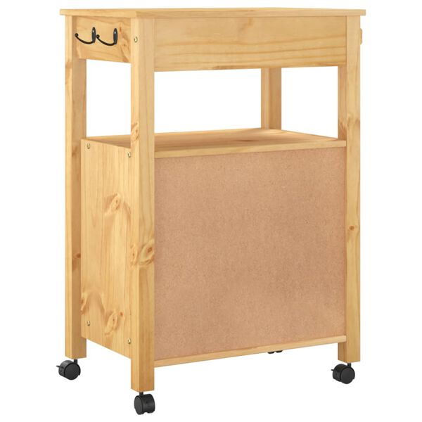 vidaXL Kitchen Trolley MONZA 60x40x90 cm Solid Wood Pine