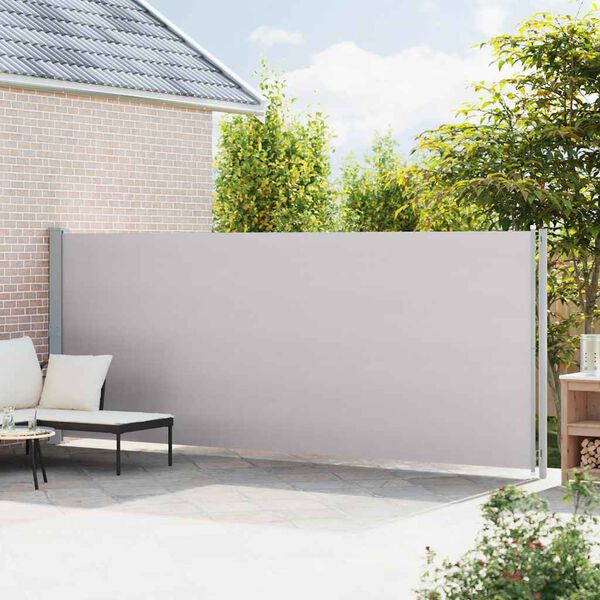 vidaXL Patio Retractable Side Awning 180x600 cm Grey