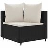 vidaXL 9 Piece Garden Sofa Set with Cushions Black Poly Rattan