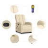 vidaXL Stand up Massage Recliner Chair Cream Fabric
