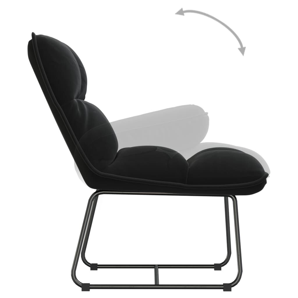 vidaXL Leisure Chair with Metal Frame Black Velvet