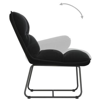 vidaXL Leisure Chair with Metal Frame Black Velvet