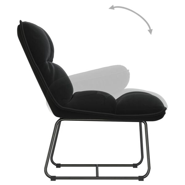 vidaXL Leisure Chair with Metal Frame Black Velvet