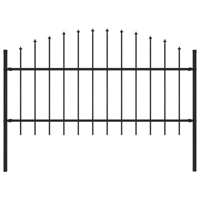 vidaXL Garden Fence with Spear Top Steel