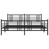 vidaXL Metal Bed Frame without Mattress with Footboard Black 193x203cm