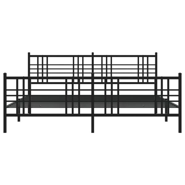 vidaXL Metal Bed Frame without Mattress with Footboard Black 193x203cm