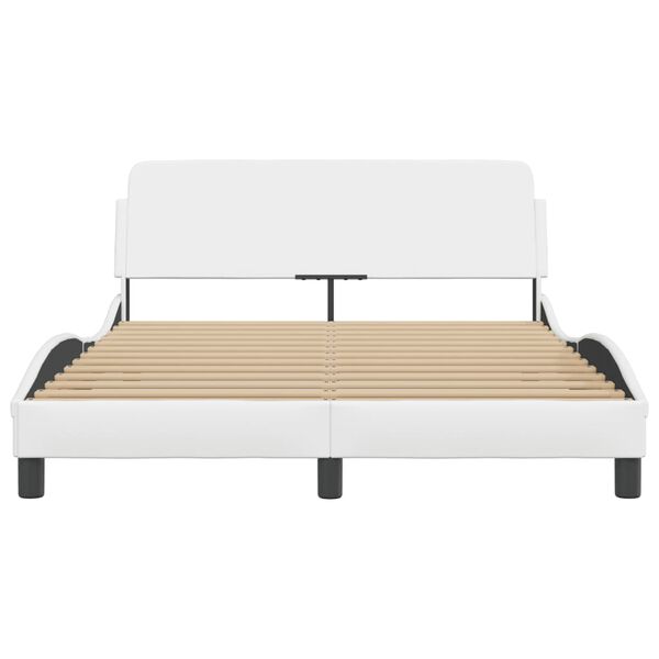 vidaXL Bed Frame "Dover" White 137x190 cm Double Faux Leather