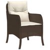 vidaXL 7 Piece Garden Dining Set with Cushions Brown Poly Rattan