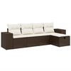 vidaXL 5 Piece Garden Sofa Set with Cushions Brown Poly Rattan