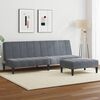 vidaXL 2-Seater Sofa Bed with Footstool Dark Grey Velvet