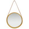 vidaXL Wall Mirror with Strap 40 cm Gold