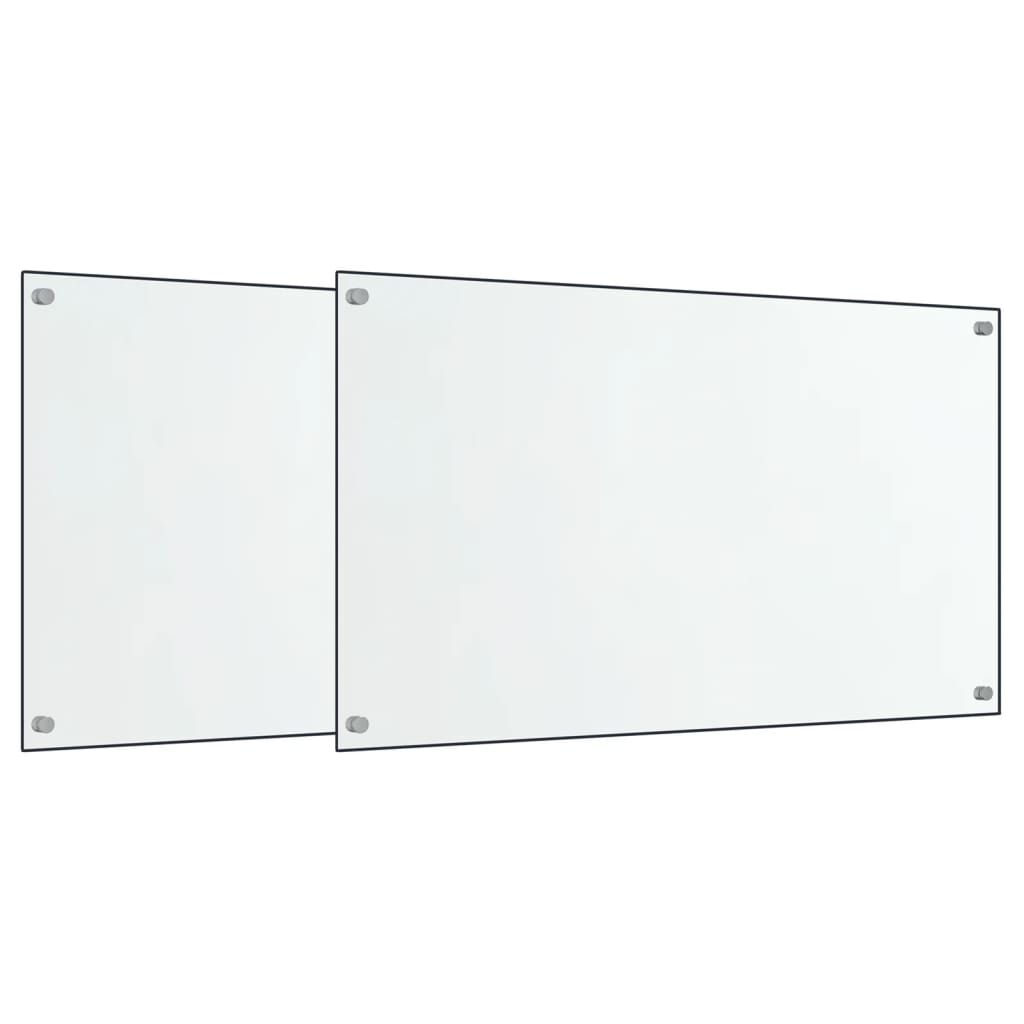 vidaXL Kitchen Backsplashes 2 pcs Transparent 70x40 cm Tempered Glass