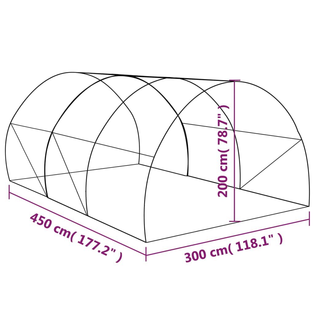 vidaXL Greenhouse 13.5m² 450x300x200 cm