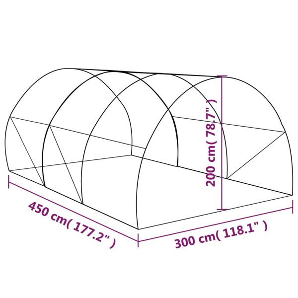 vidaXL Greenhouse 13.5m² 450x300x200 cm
