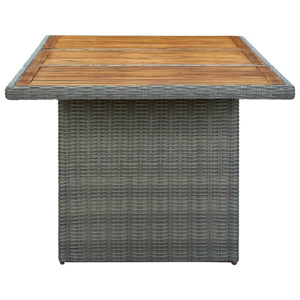 vidaXL 9 Piece Outdoor Dining Set with Cushions Poly Rattan Light Grey