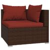 vidaXL 11 Piece Garden Lounge Set with Cushions Brown Poly Rattan