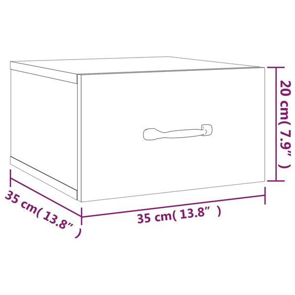 vidaXL Wall-mounted Bedside Cabinets 2 pcs High Gloss White 35x35x20 cm