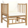vidaXL 8 Piece Garden Lounge Set with Cream White Cushions Bamboo