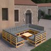vidaXL 10 Piece Garden Lounge Set with Cushions Solid Pinewood