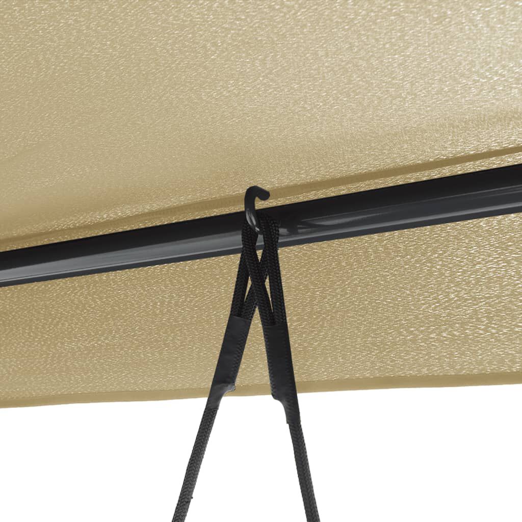 vidaXL Garden Swing Bench with Canopy Sand Steel