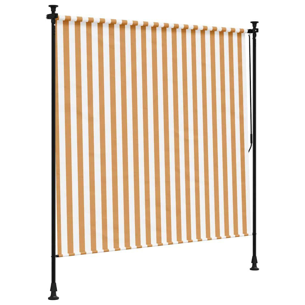 vidaXL Outdoor Roller Blind Orange and White 150x270 cm Fabric&Steel