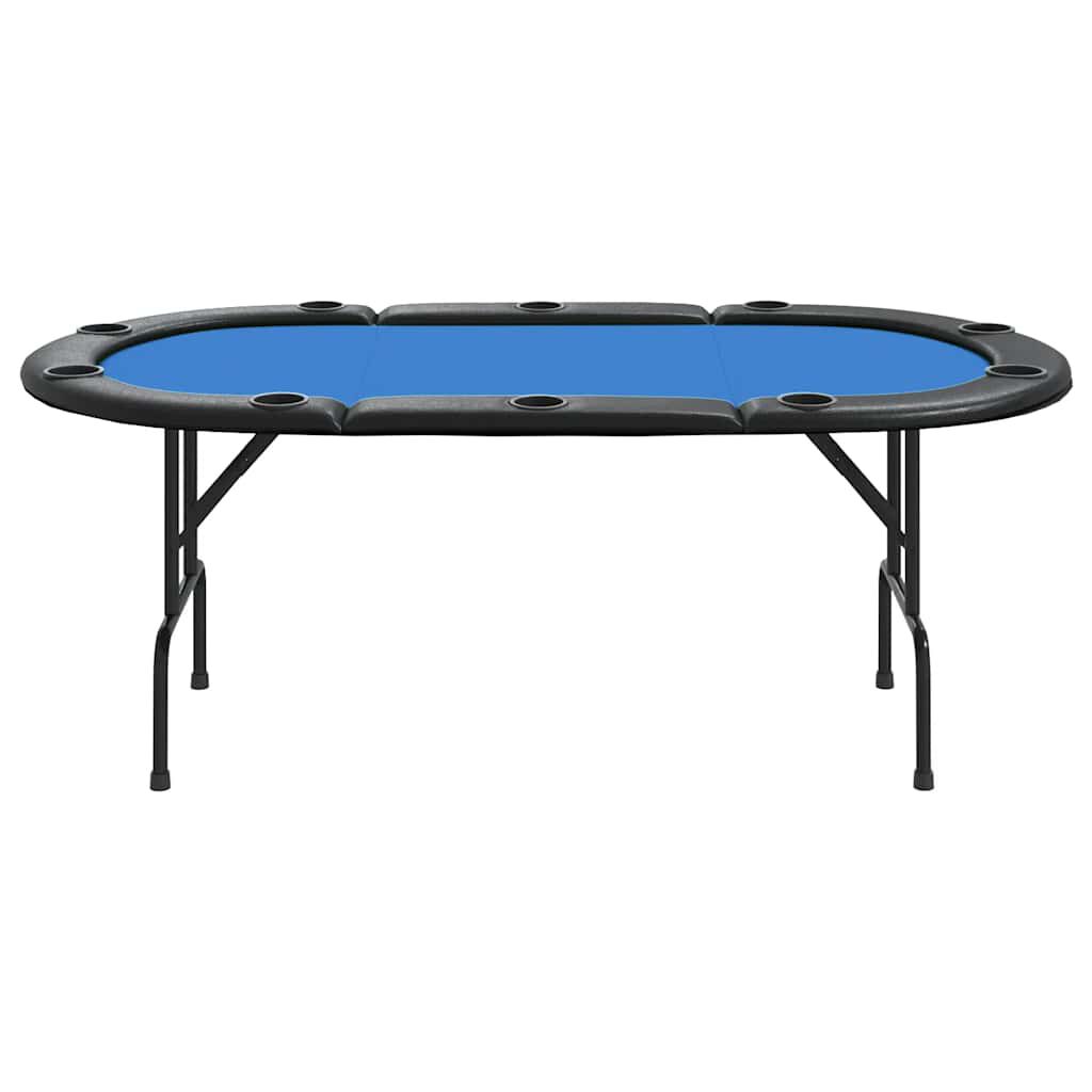 vidaXL 10-Player Folding Poker Table Blue 207x106x76 cm