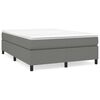 vidaXL Box Spring Bed Frame Dark Grey Queen Fabric
