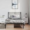 vidaXL Metal Bed Frame without Mattress with Headboard Black 100x200cm