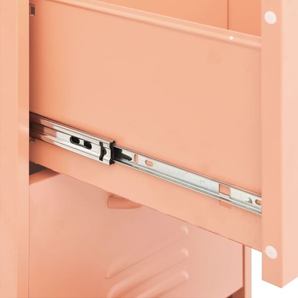vidaXL Storage Cabinet Pink 42.5x35x101.5 cm Steel